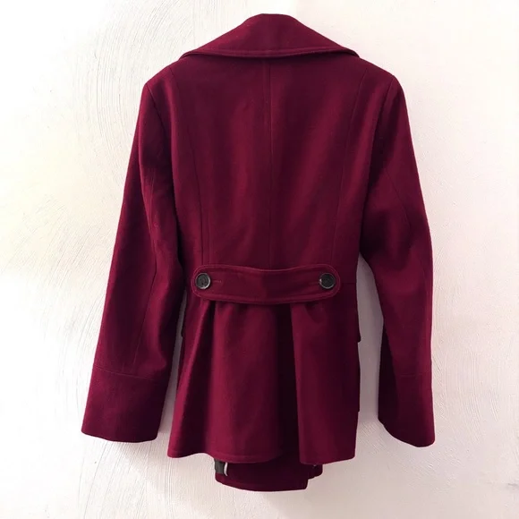 Ladies Calvin Klein Women's Deep Red Burgundy Peacoat (size 10) - Picture 3 of 3